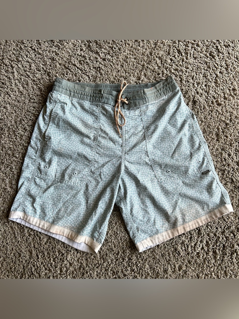 Howler Brothers Mens Sayulita Water Shorts 32x8 Green Shattered Glass Swim Wear